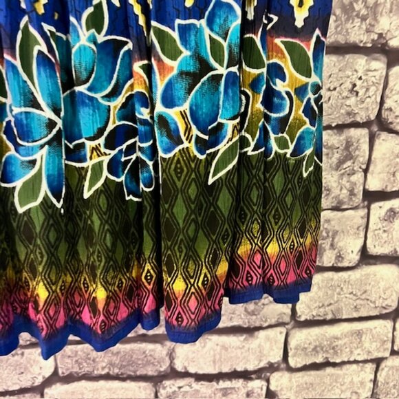 Chaudry KC Multicolored Gauzy Pleated Skirt Size M - Picture 8 of 9